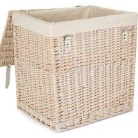 Cotton Lined Boutique White Wash Laundry Basket