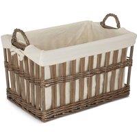 Red Hamper Cotton Lined Malmo Openwork Laundry Basket in Brown
