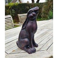 Inspirational Gifting Moongazing Hare Garden Sculpture Ornament in Bronze