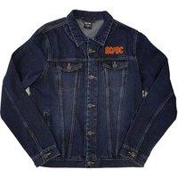AC/DC About To Rock Back Print Denim Jacket in Blue | Size: Medium