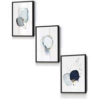 ARTZE Abstract Blue Winter Moods Angel Framed Wall Art - Small in Black | Size: W33 cm x H45 cm x D20mm