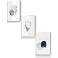 ARTZE Abstract Blue Winter Moods Angel Framed Wall Art - Small in White | Size: W33 cm x H45 cm x D20mm