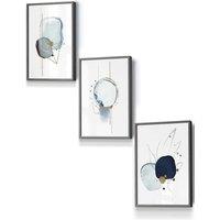 ARTZE Abstract Blue Winter Moods Angel Framed Wall Art - Small in Dark Grey | Size: W33 cm x H45 cm x D20mm