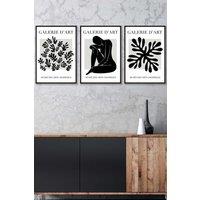 ARTZE Matisse Floral & Nude in Black & Beige Framed Wall Art - Medium | Size: W45 cm x H62 cm x D20mm