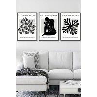 ARTZE Matisse Floral & Nude in Black & Beige Framed Wall Art - Large | Size: W53 cm x H73 cm x D20mm