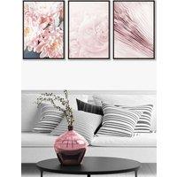 ARTZE Abstract Pink Macro Floral Framed Wall Art - Large in Black | Size: W53 cm x H73 cm x D20mm