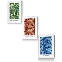 ARTZE Framed Blue, Green Brown William Morris Floral Framed Wall Art - Small in White | Size: W33 cm x H45 cm x D20mm