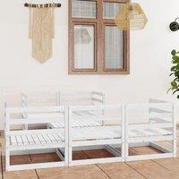 Berkfield Home 6 Piece Garden Lounge Set White Solid Wood Pine
