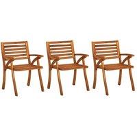 Berkfield Home Garden Chairs 3 pcs Solid Acacia Wood in Brown