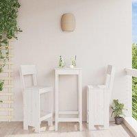Berkfield Home Bar Stools 2 pcs White 40x48.5x115.5 cm Solid Wood Pine