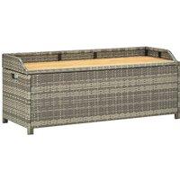 Berkfield Home Garden Storage Bench 120 cm Poly Rattan Grey