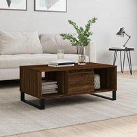 Berkfield Home Coffee Table Brown Oak 90x50x36.5 cm Engineered Wood