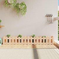Berkfield Home Garden Raised Bed with Fence Design 200x30x30 cm Solid Wood Pine in Brown | Size: 200 x 30 x 30 cm