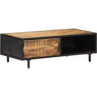 Berkfield Home Coffee Table 105x50x35 cm Rough Mango Wood in Brown | Size: 105 x 50 x 35 cm