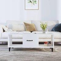 Berkfield Home Coffee Table White 102x50x40 cm Engineered Wood | Size: 102 x 50 x 40 cm