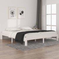 Berkfield Home Bed Frame White Solid Wood 180x200 cm Super King Size