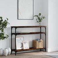 Berkfield Home Console Table Smoked Oak 100x29x75 cm Engineered Wood in Brown | Size: 100 x 29 x 75 cm