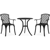 Berkfield Home 3 Piece Bistro Set Cast Aluminium Black