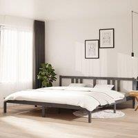 Berkfield Home Bed Frame Grey Solid Wood 200x200 cm