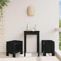 Berkfield Home Garden Stools 2 pcs Black 40x36x45 cm Solid Wood Pine | Size: 40 x 36 x 45 cm