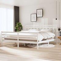 Berkfield Home Bed Frame White Solid Wood 200x200 cm