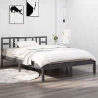 Berkfield Home Bed Frame Grey Solid Wood 200x200 cm