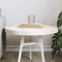 Berkfield Home Table Top Round White 50x3 cm Solid Wood Pine | Size: 50x3 cm