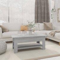 Berkfield Home Coffee Table Grey Sonoma 102x55x42 cm Engineered Wood | Size: 102 x 55 x 42 cm