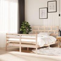 Berkfield Home Bed Frame Solid Wood Pine 140x200 cm in Brown