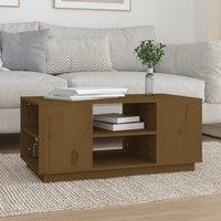 Berkfield Home Coffee Table Honey Brown 90x49x40.5 cm Solid Wood Pine