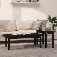 Berkfield Home 2 Piece Coffee Table Set Black Solid Wood Pine