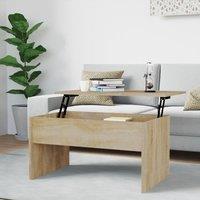 Berkfield Home Coffee Table Sonoma Oak 80x50.5x41.5 cm Engineered Wood in Brown