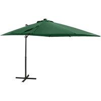 Berkfield Home Cantilever Umbrella with Pole & LED Lights Green 250 cm