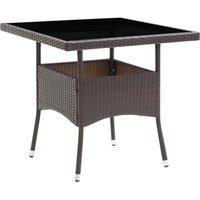 Berkfield Home Garden Dining Table Brown Poly Rattan