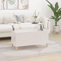 Berkfield Home Coffee Table High Gloss White 90x44.5x45 cm Engineered Wood