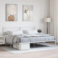 Berkfield Home Metal Bed Frame with Headboard White 183x213 cm
