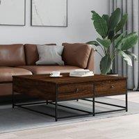 Berkfield Home Coffee Table Brown Oak 100x99x40 cm Engineered Wood | Size: 100 x 99 x 40 cm
