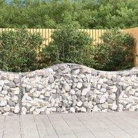 Berkfield Home Arched Gabion Baskets 8 pcs 200x50x80/100 cm Galvanised Iron in Silver