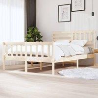 Berkfield Home Bed Frame Solid Wood 140x200 cm in Brown