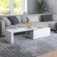 Berkfield Home Coffee Table White 150x50x35 cm Engineered Wood | Size: 150 x 50 x 35 cm
