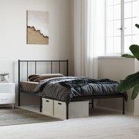 Berkfield Home Metal Bed Frame with Headboard Black 100x190 cm