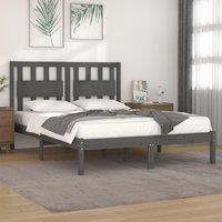 Berkfield Home Bed Frame Grey Solid Wood Pine 200x200 cm