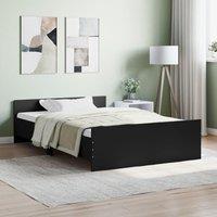 Berkfield Home Bed Frame with Headboard & Footboard Black 120x190 cm Small Double
