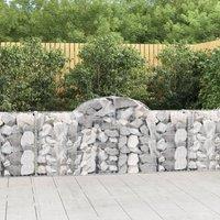 Berkfield Home Arched Gabion Baskets 8 pcs 200x30x80/100 cm Galvanised Iron in Silver