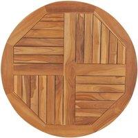 Berkfield Home Table Top Solid Teak Wood Round 2.5 cm 80 cm in Brown