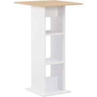 Berkfield Home Bar Table White & Sonoma Oak 60x60x110 cm | Size: 60 x 60 x 110 cm