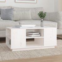 Berkfield Home Coffee Table White 90x49x40.5 cm Solid Wood Pine