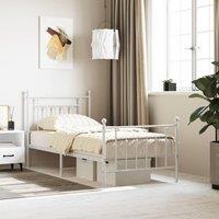 Berkfield Home Metal Bed Frame with Headboard & Footboard White 90x200 cm