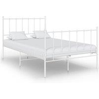Berkfield Home Bed Frame White Metal 120x200 cm | Size: Small Double