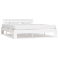 Berkfield Home Bed Frame White Solid Pine Wood 160x200 cm